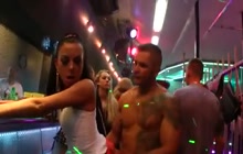 Naughty girls sucks and fucking in strip club